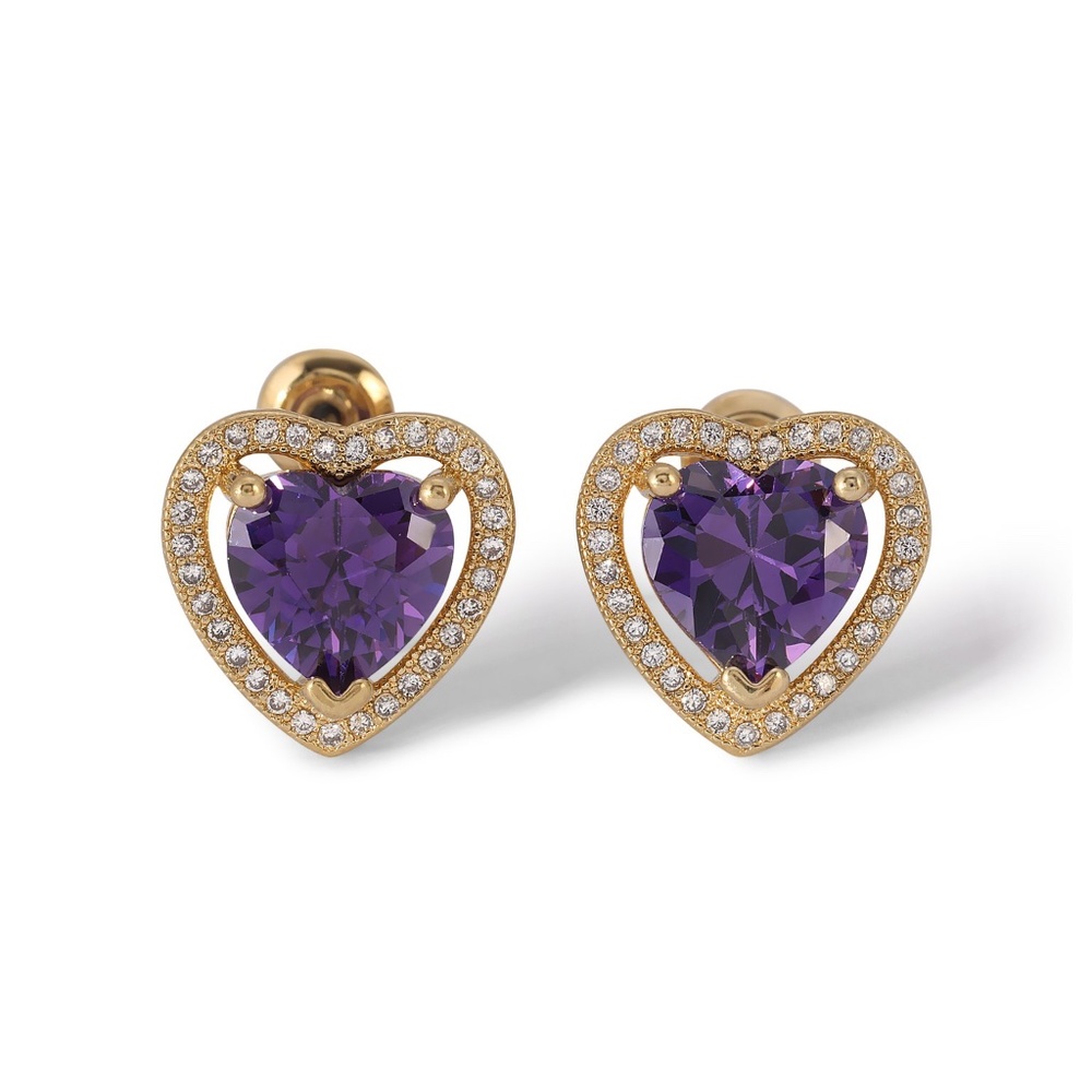 New Vanessa Mooney THE MINI HEART EARRINGS PURPLE